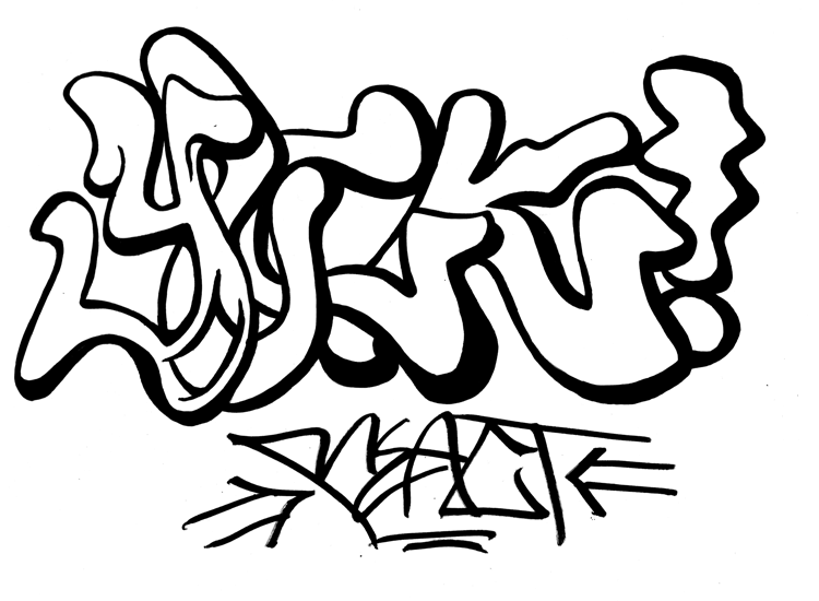 Yuck, Graffiti (or… a graffiti outline that says yuck?) | Java+++